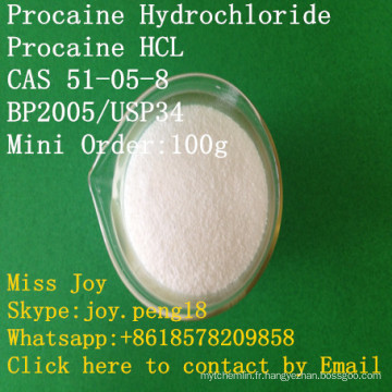 Chlorhydrate de procaïne de procaïde de la pureté élevée USP Procaine HCL CAS 51-05-8 Soulagement anesthésique local de douleur USA USA